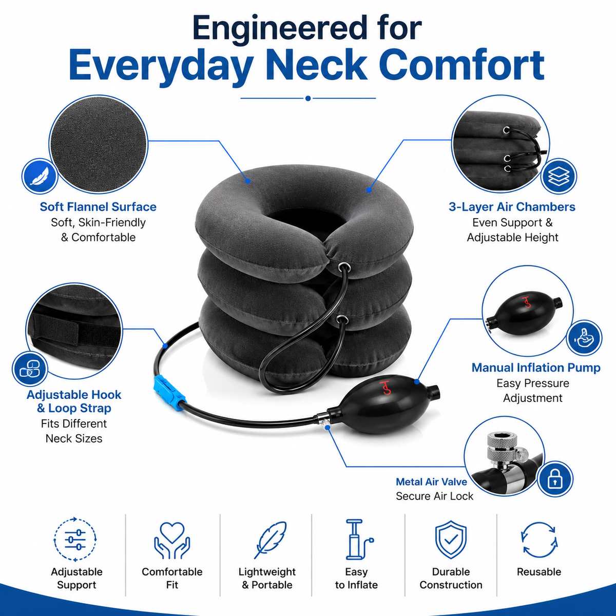 Cervical Spine Traction Neck Pillow
